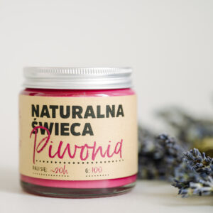świeca naturalna piowonia