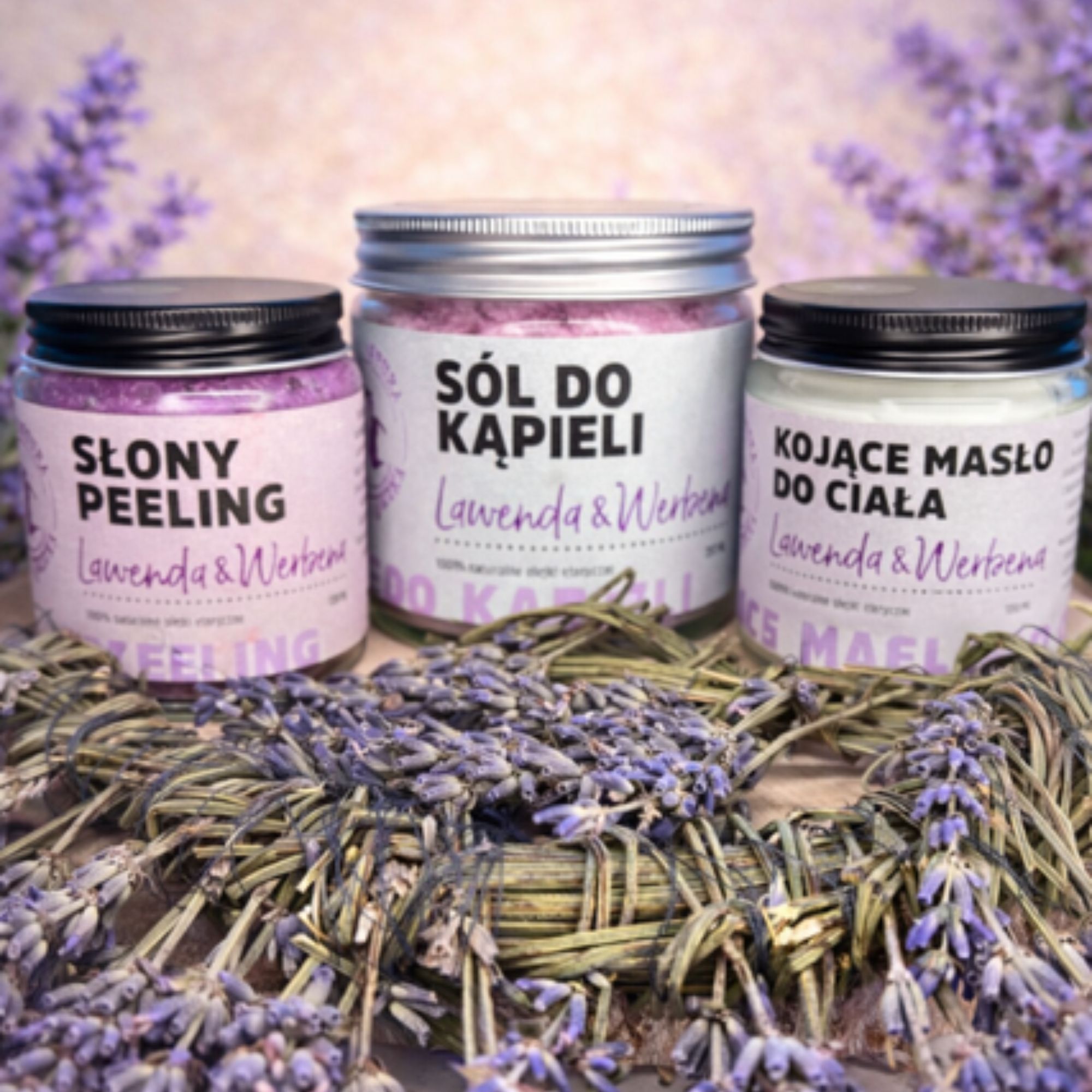 lawendowy zestaw do domowego SPA Lavender Bliss - peeling sól masło